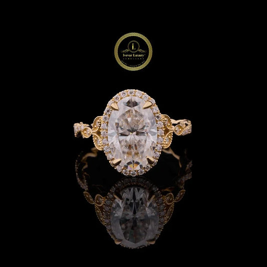 Oval Halo Lab Diamond Engagement Ring Twisted Rope Band
