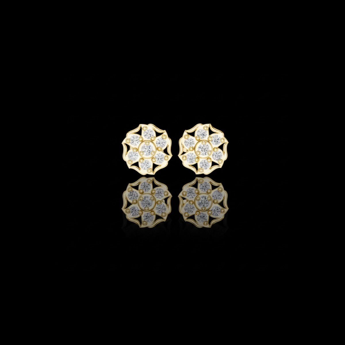 Infinity Twist Round Brilliant Cut Moissanite Diamond Stud Earrings Interlocking Loop
