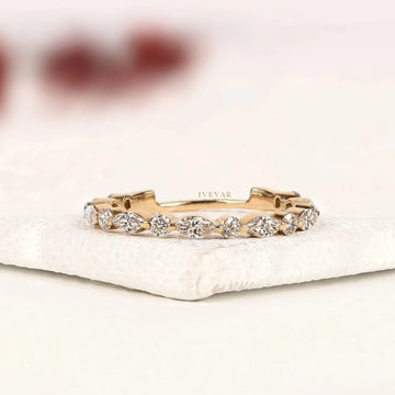 Alternative Round & Marquise Lab Diamond Eternity Band Ring