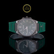 Rose Gold Diamond Bezel Green Strep Watch