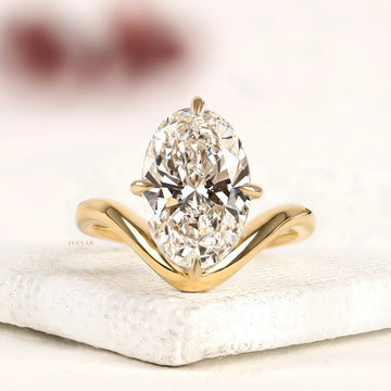 Oval Cut Hidden Halo Lab Diamond Engagement Ring