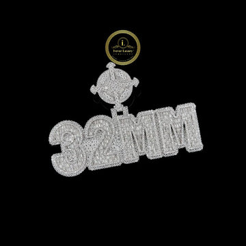 Custom 32MM Lab Diamond Name Pendant with Fully Iced Out Hip Hop Luxury Jewelry Design By Ivevar