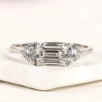 Emerald Cut Three Stone Lab Diamond Ring