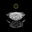 Modern East West Oval Moissanite Diamond Semi Bezel Ring