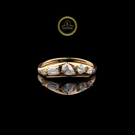 Pear, Baguette & Round Cut Lab Diamond Band Ring