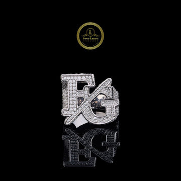 Custom Iced Out Initial Letter Ring – Luxury Hip Hop Moissanite Diamond Personalised Jewelry