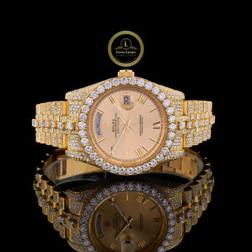 Golden Diamond Aura Ultimate Luxury Statement Timepiece By Ivevar Luxury