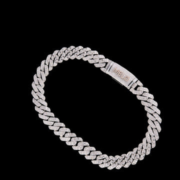 Fully Iced-Out Full of Baguette Moissanite Diamond Custom Cuban Link Chain by Ivevar.