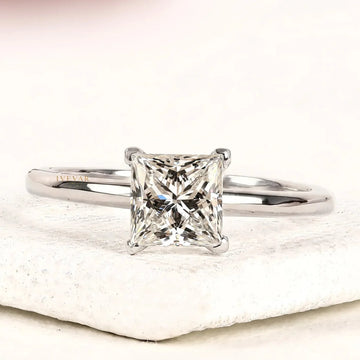 Princess Cut Lab Diamond Solitaire Engagement Ring
