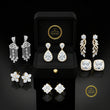 Iconic Grid Aura Round Moissanite Diamond Set Stud Earrings with Contemporary Architectural Motif - View 10