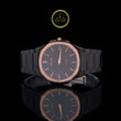 Black & Rose Gold Diamond Bezel Men's Watch