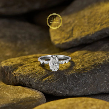 Oval Cut Lab Diamond Solitaire Ring