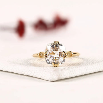Rose Cushion Lab Diamond Solitaire Engagement Ring