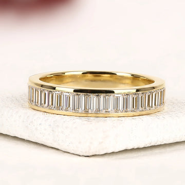 Baguette Cut Lab Diamond Eternity Band in Gold