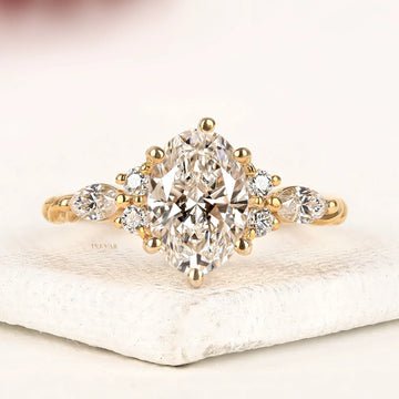 Vintage Marquise Cut Moissanite Diamond Engagement Ring