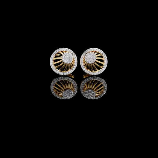 Radiant Sunburst Moissanite Diamond Stud Earrings with Sparkling Diamond Cluster
