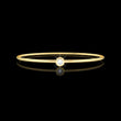 Round Bezel Set Lab Diamond Solitaire Bangle Bracelet for Women