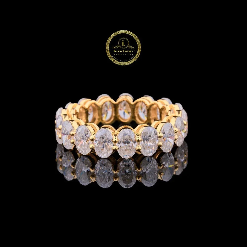 Oval Cut Moissanite Diamond Full Eternity Wedding Band