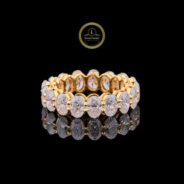 Oval Cut Moissanite Diamond Full Eternity Wedding Band
