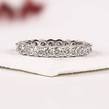 Round Brilliant Lab Diamond Full Eternity Wedding Band Ring