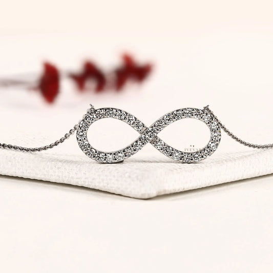 Infinity Style Round Moissanite Diamond Pendant Necklace