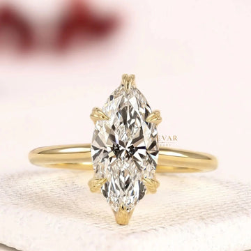 Marquise Cut Lab Solitaire Setting Engagement Ring