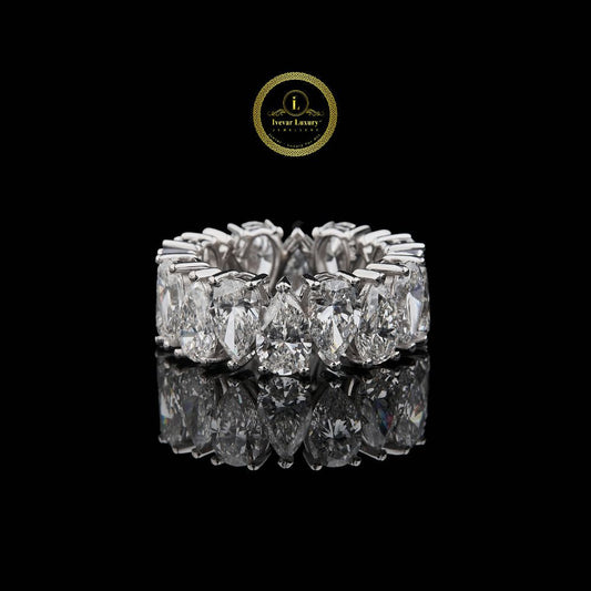 Pear Cut Lab Diamond Eternity Wedding Band