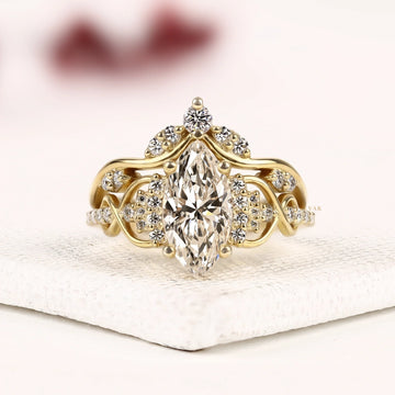 Marquise Cut Lab Diamond Ring for bridal set