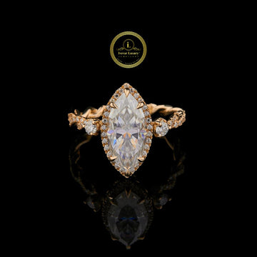 Marquise Cut Hidden Halo Lab Diamond Twist Ring
