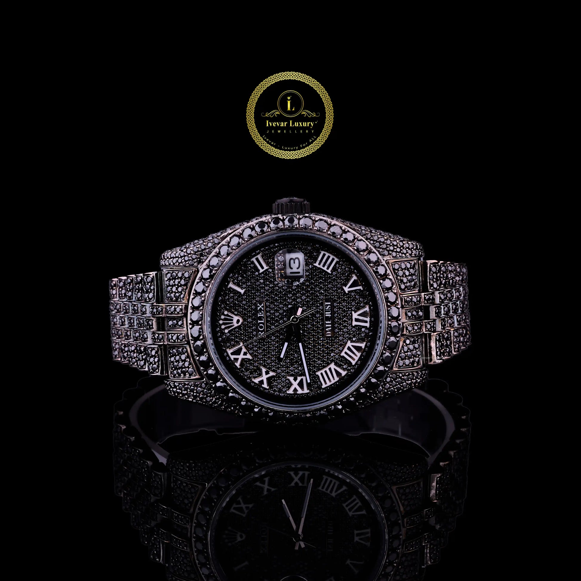 Luxury watch with diamond accents 