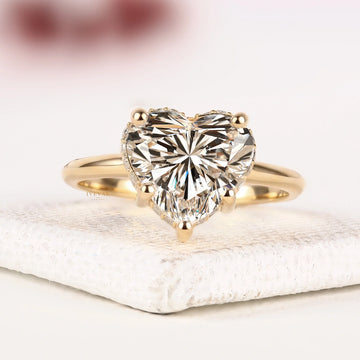 Heart Cut Lab Diamond Triple Halo Engagement Ring