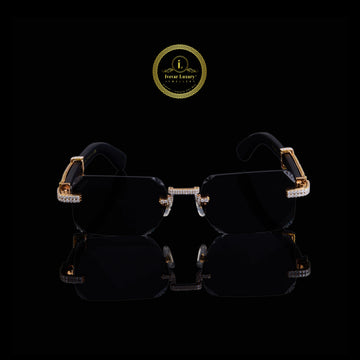 Custom Diamond Sunglasses Luxury Rimless Gold Eye wear