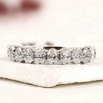 Oval Cut Moissanite Diamond Half Eternity Band