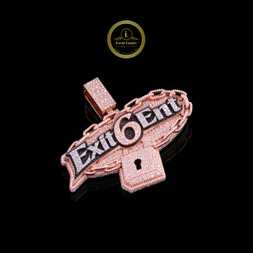 Luxury Exit6Ent Rose Gold Lab Diamond Pendant for Exclusive Hip Hop Statement Jewelry By Ivevar