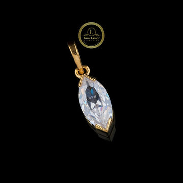 Elegant Marquise Cut Moissanite Diamond Solitaire Pendant VVS Clarity 14K Yellow Gold Finish Luxury Jewelry By Ivevar