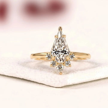 Antique Kite Shape Lab Diamond Engagement Ring