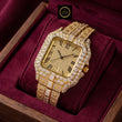 Round Diamond Paved Roman Dial Watch For Men - View 2