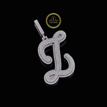 Custom Initial Letter Lab Diamond Pendant with Fully Iced Out Luxury Hip Hop Jewelry Design By Ivevar