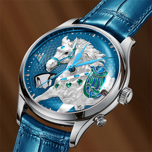 Craftmanship Series Blue Titanium Chiming Horse Limited Edition Automatic Watch