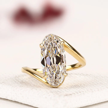 Oval Cut Lab Diamond Bypass luxury Engagement Ring