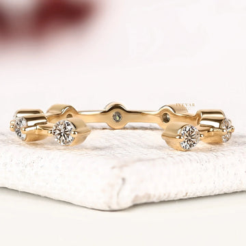 Round Brilliant Moissanite Diamond Eternity Style Ring