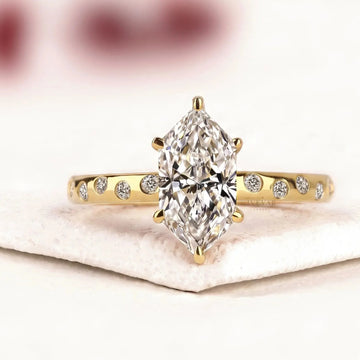 Dutch Marquise Pave Accents Lab Diamond Engagement Ring