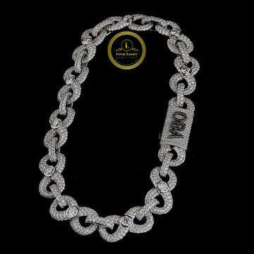 Fully Iced-Out Custom Cuban Link Chain with Diamond Accents