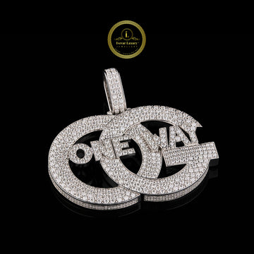 Full Silver Round Cut Moissanite Diamond Unique Style Pendent By Ivevar.