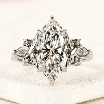 Marquise Cut Moissanite Diamond Engagement Ring