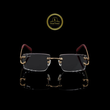 Modern Luxury Rimless Sunglasses with Faceted Crystal Edges
