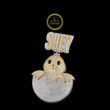 Full Round Cut Simulated Diamond Bird Pendant with Moissanite Diamond By Ivevar.