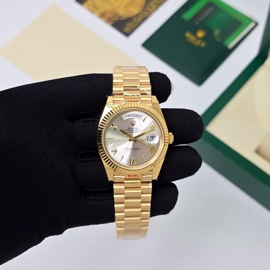 Premium Gold-Tone And Diamond-Studded Watch Set for Men's Collection By Ivevar