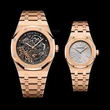 Ivevar Rose Majesty Skeleton Luxury His & Hers Watch Collection Open Heart Mechanical Artistry in Rose Gold Elegance
