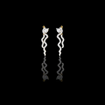 Luxurious Pear Lab Grown Diamond Serpentine Cascade Earrings with Pave Set Wavy Drop Design